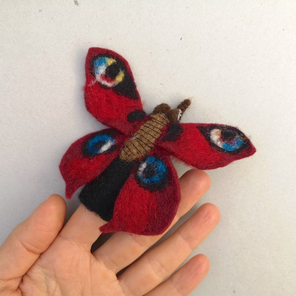 finger puppet peacock butterfly