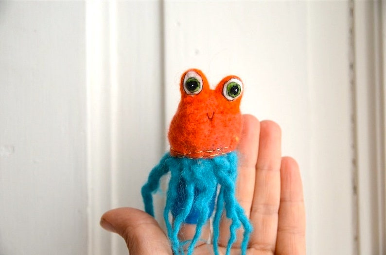 Fingerpuppe rotblauer Oktopus Bild 2