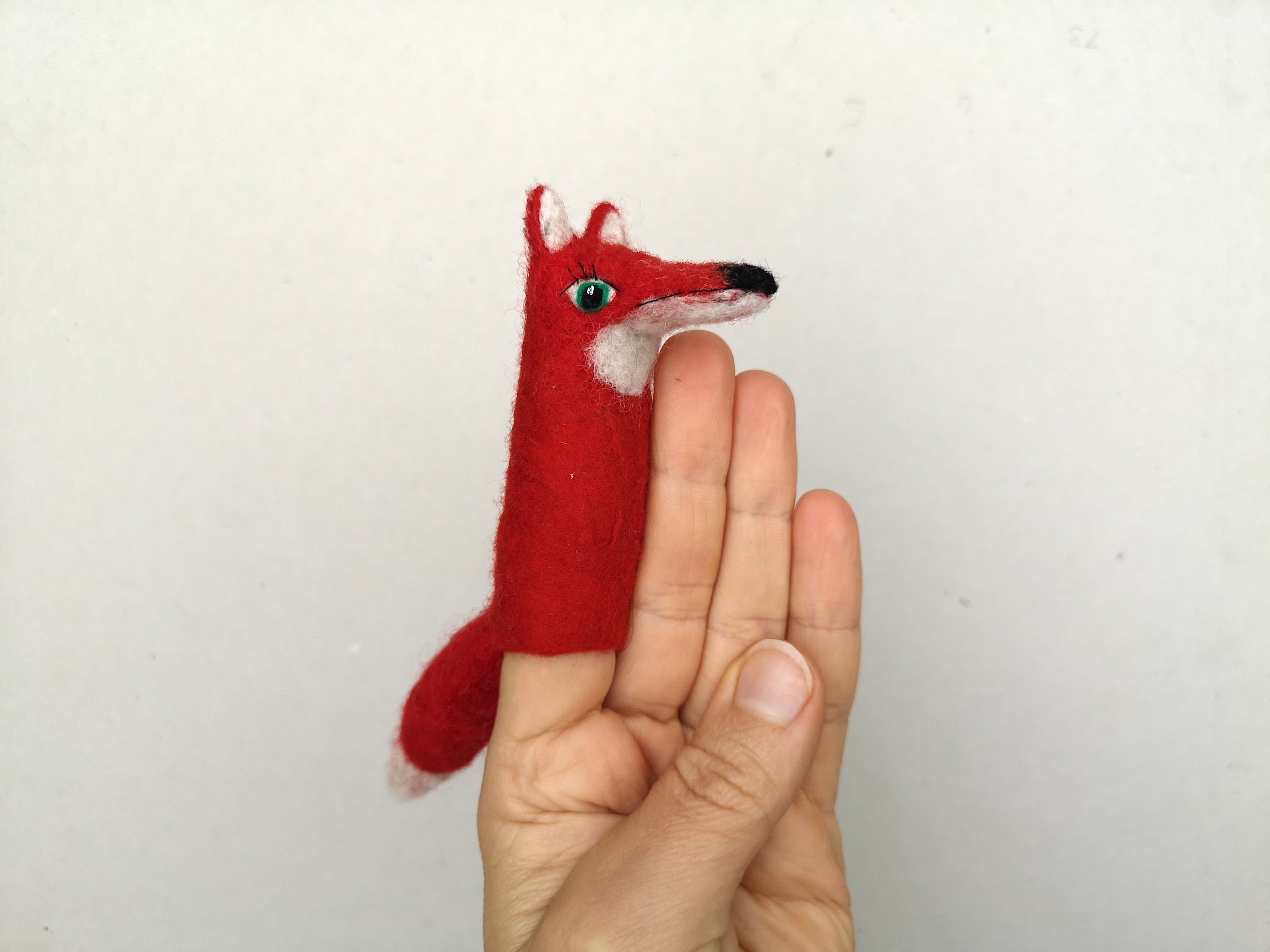 Finger Puppet Red Fox Etsy