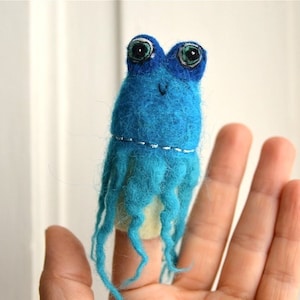 Fingerpuppe blauer Oktopus Bild 1