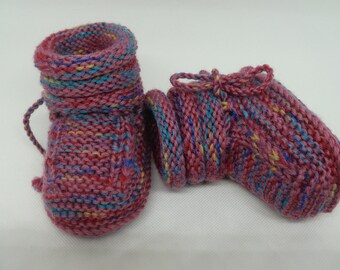 Knitted Babybooties, Babysocks - pink