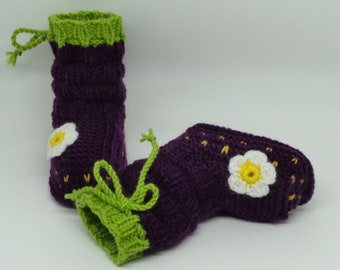 Babyschoentjes, Babysokken, Babysocks - purple