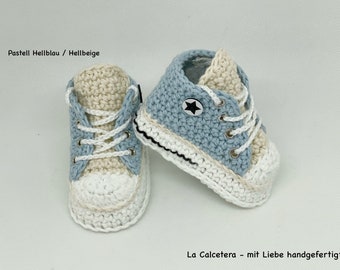 Turnschuhe Sneaker Babyschuhe hellblau, ecru, beige