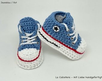 Babybooties, Sneakers, Trainers  blue jeans red white