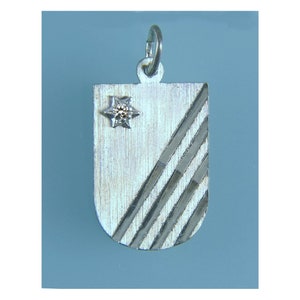 Pendant, silver pendant, engraving plate, diamond