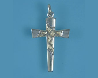 Anhänger Kreuz Silber, Silberanhänger, Kreuz, Silber, bicolor