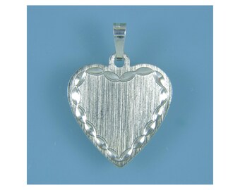 Pendant, Silver Pendant, Heart Pendant, Engraving Plate