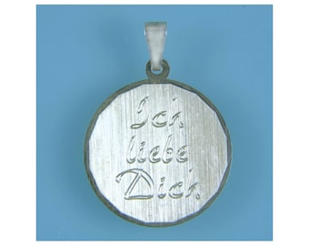 Pendant, silver pendant, engraving plate