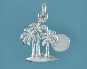 Silver pendant palm pendant chain pendant