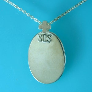 Pendant with chain, SOS pendant with chain, chain pendant with chain, engraving plate with chain
