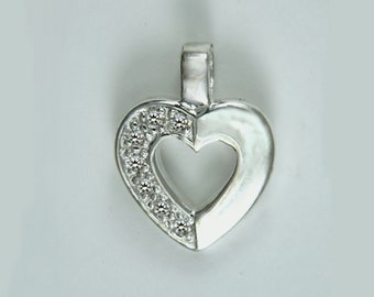 Heart pendant with cubic zirconia in silver 925/ooo