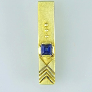 Pendant sapphire gold 585, chain pendant sapphire gold 585, sapphire pendant gold