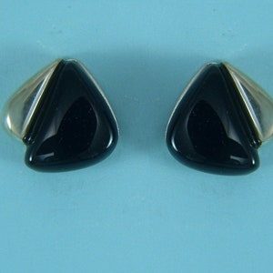 Silver Onyx Stud Earrings, Onyx Earrings