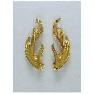 Ear clips "Feather Cocktail" silver gold-plated
