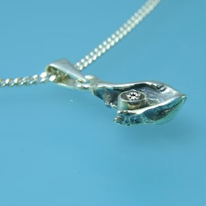 Pendant with chain, silver pendant with chain, rock crystal pendant with chain, 42 cm chain
