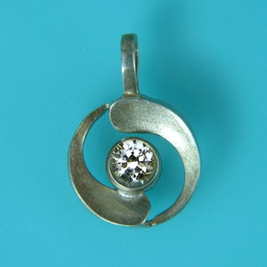 Pendant silver, silver pendant, rock crystal pendant, chain pendant