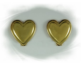 Boucles d’oreilles, clips d’oreilles, en forme de coeur double (10/ooo)