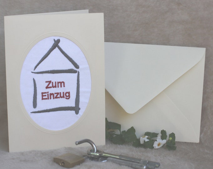 Karte zum Einzug mit Naturkuvert und Wachssiegel - Glückwunschkarte zum ...