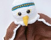 Gehaakte deken, knuffel, babydeken unisex, knuffel vogel, babycadeau, arend, roofvogel gehaakt, knuffel deken.