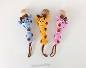 Fopspeen koord giraffe, Speenkoord, speenclip, giraffe, koord fopspeen, kraamcadeau, speenkoord giraffe, cadeau baby dierenclip, giraf clip
