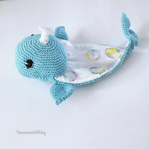 Crocheted whale baby stuffed toy, cuddly toy, sea creatures, crocheted fin fish, maternity gift