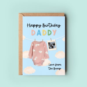 d'anniversaire personnalisée avec échographie | Carte future papa, futur grand-père, Coup de foudre, carte d'anniversaire pour futur papa