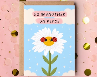 Ladybug Valentine's Day Card, Us In Another Universe, Ladybird Anniversary Card, Love Bug Greeting