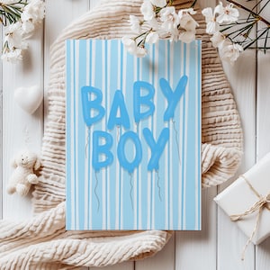 Baby Boy Card, It&#39;s A Boy, New Baby Card, New Baby Boy, Baby Shower Card, New Born Baby Card, Baby Shower Gift, It&#39;s A Boy Card