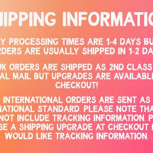 Shipping Information for my greeting cards