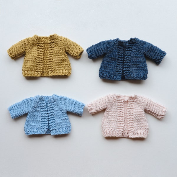 Toy Cardigan, Knitted Toy Sweater, Summer Colours, Cotton Animal Clothes