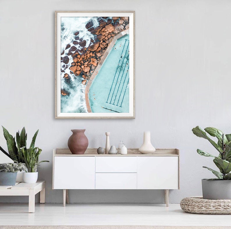 Aerial Beach Print Ocean Wall Art Beach Art Print Beach Etsy