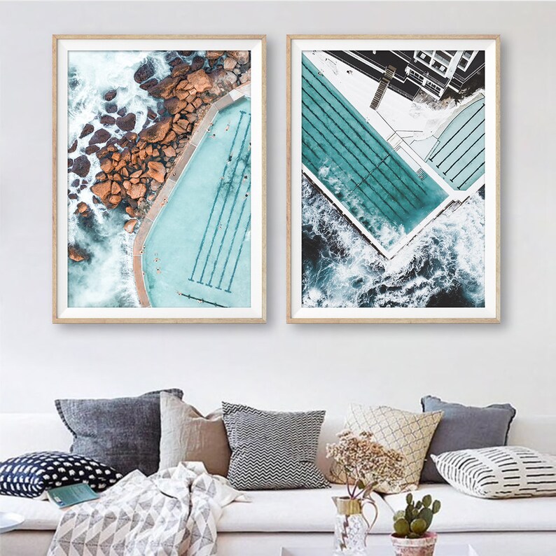 Aerial Beach Print Ocean Wall Art Beach Art Print Beach Etsy