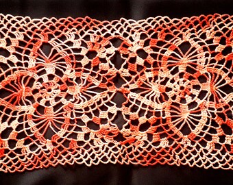 Crochet blanket, pink mottled
