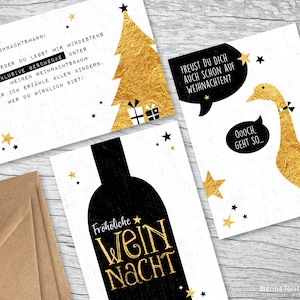 3 funny Christmas cards in a set