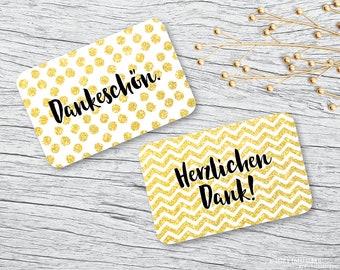 20 Minikarten "Dankeschön." & "Herzlichen Dank!"