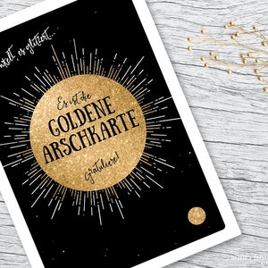 Cartolina "Golden Ass Card" · 2 pezzi in un set