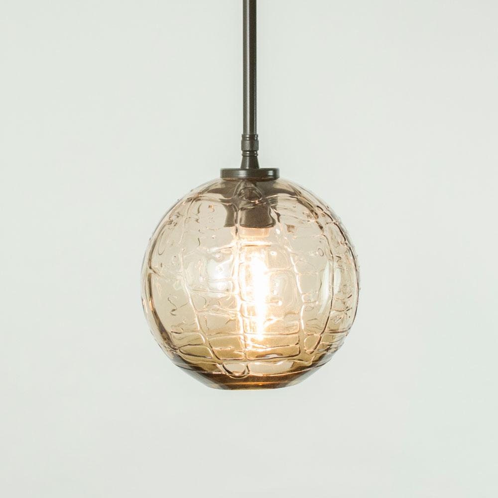 Handn Glass Pendant Lighting With Smokey Topaz Shade