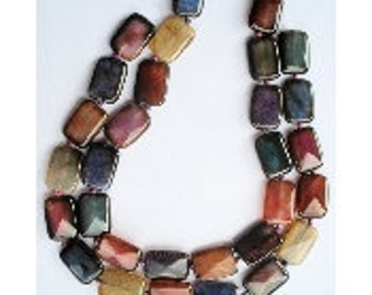 Agate naturelle-Fil de 15 perles-Rectangles