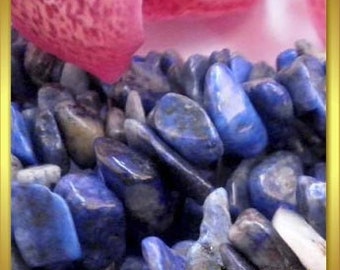 Véritable lapis lazuli fil de 125 chips