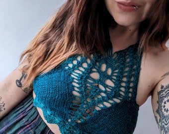 Brassière/licou tête de mort au crochet