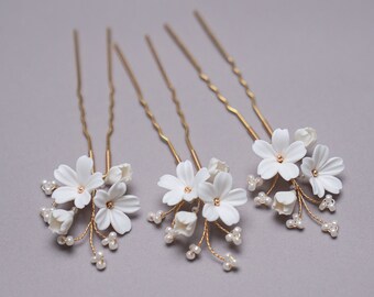WEDDING HAIR JEWELRY Bridal Flower Hairpin Set Made in Germany
