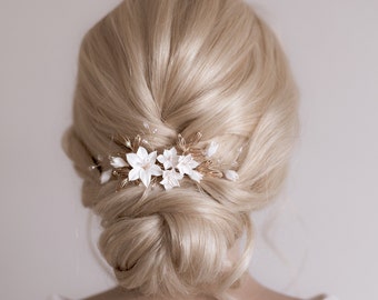 Bridal Hair Accessories Lilies Flower Comb Hair Comb Wedding Flowers Headpiece Hair Accessories