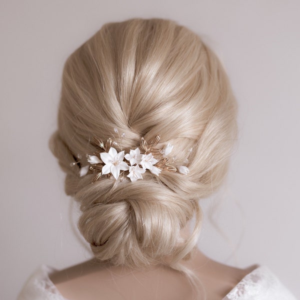 Braut Haarschmuck Lilien Blumenkamm Haarkamm Hochzeit Blumen Kopfschmuck Haar-Accessoires