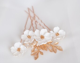 Blumen HAARNADEL SET Hochzeit Kopfschmuck Made in Germany