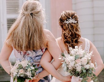 Hair accessories bridal flower comb made of peonies & pearls wedding headpiece bridal veil hair arrangement hair accessories Bridalfloraljewellery