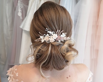 BRIDAL HAIR COMB// wedding headpiece floral jewelry handmade hair-accessories Made in Germany