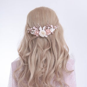 BRIDAL HAIR ACCESSORIES // Bridal hair accessories with ceramic flowers and pearls Made in Germany image 7