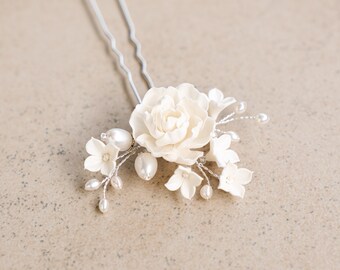 PEONIES WEDDING HEADPIECE flower hair pin before bride Made in Germany