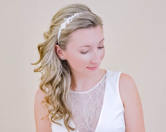 BRIDAL LACE HAIRBAND// Haar-Accessoires, Minimalistisch, Braut kurze Haare, Hochzeit Kopfschmuck, Haarreif, MadeinGermany