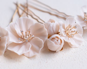 BRIDAL HEADPIECE Bridal hair accessories flower hairpin set wedding headpiece floral headpieces flower hair accessories Made in Germany